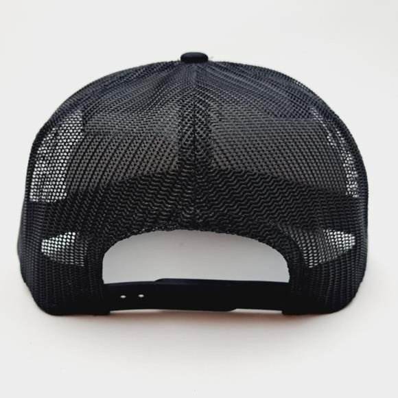 Retro Pacman Logo CAT Caterpillar Flat Bill Trucker Mesh Snapback Hat Diesel Pow